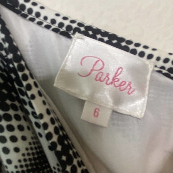 Parker Mckinley Tokyo Dot Print Black and White Chevron Maxi Skirt 6 - Picture 9 of 10